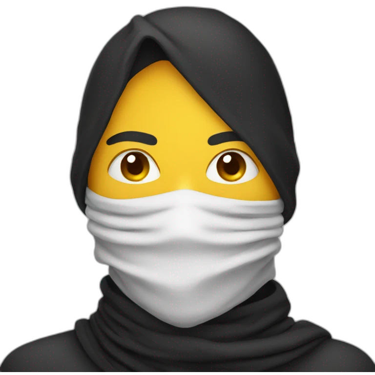 black scarf mask emoji