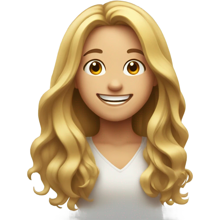 happy girl with long hair emoji