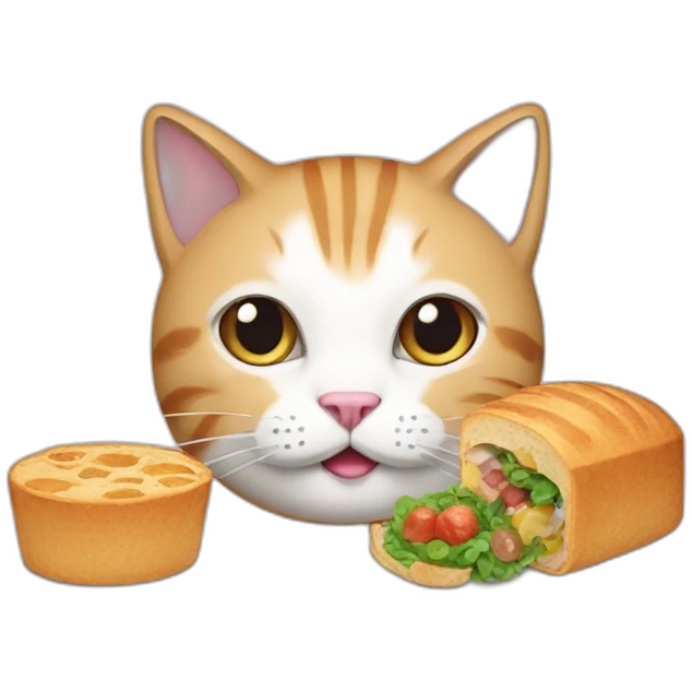 Cat with food emoji