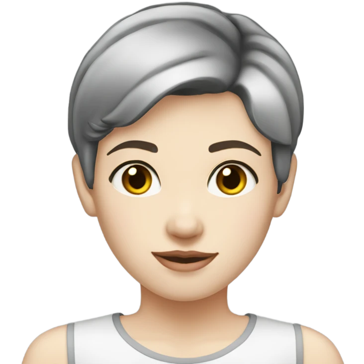 pale skin young woman with a black short hair wearing shirt emoji