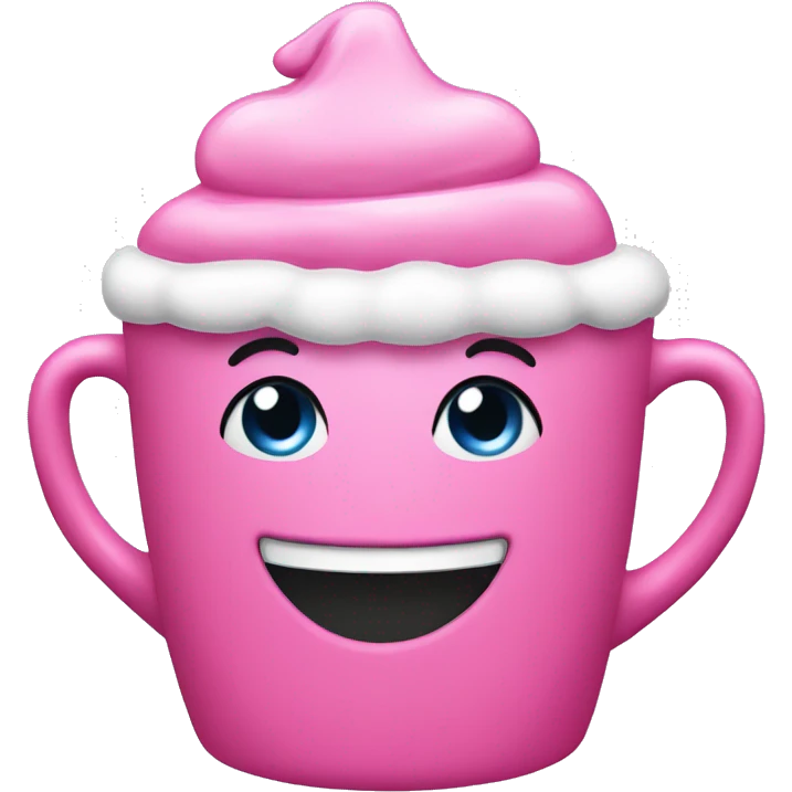 Pink Christmas excited cup emoji