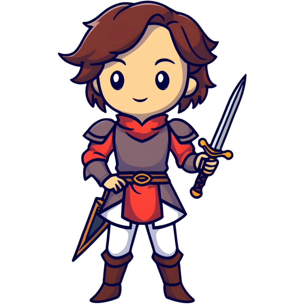 Leliana from Dragon Age as a bard with daggers emoji
