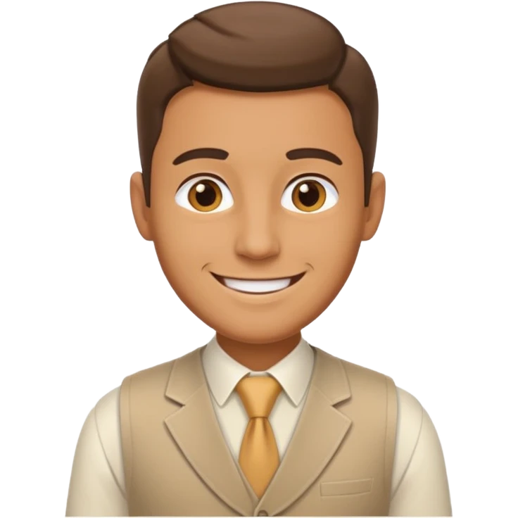 business man, beige vest emoji