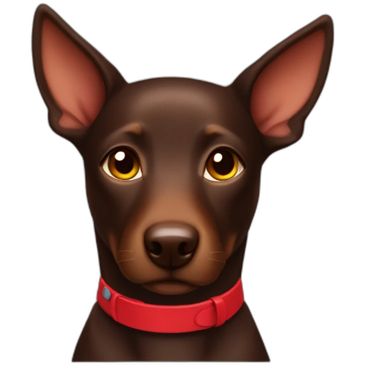chocolate kelpie with red collar emoji