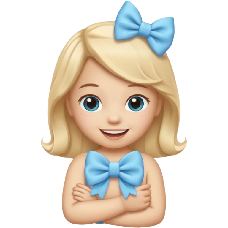 Mache einen coquette emoji ne babyblaue schleife emoji