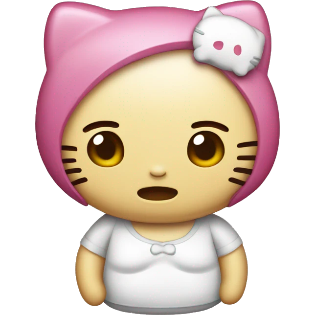 Hello kitty with stomach ache emoji