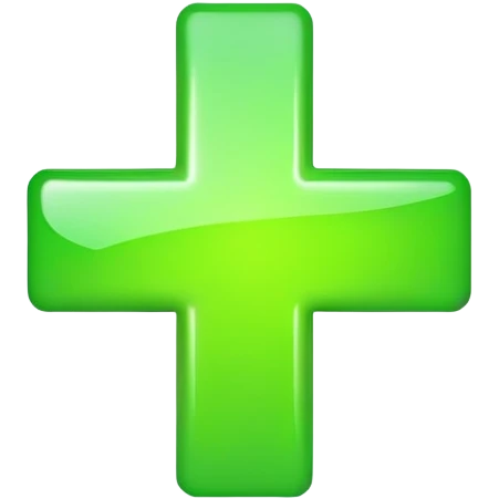 bright green plus sign emoji