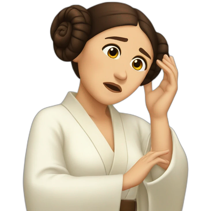 princess leia doing a facepalm emoji