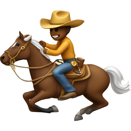 A cowboy panning for gold emoji