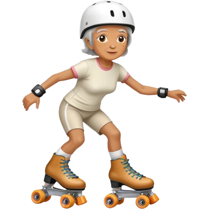Old woman on roller skates emoji
