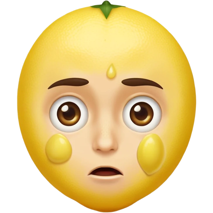 Un limón impactando en la cara de una persona emoji