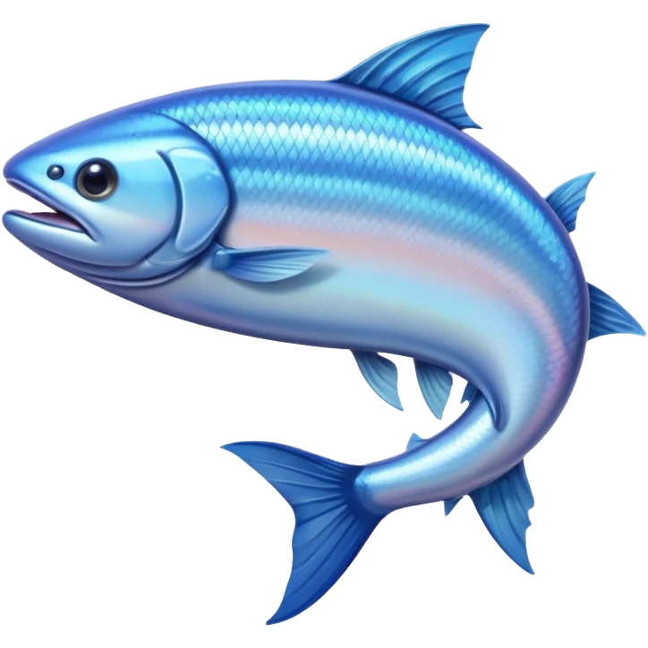 blue salmon fish, side view, with a subtle water splash emoji