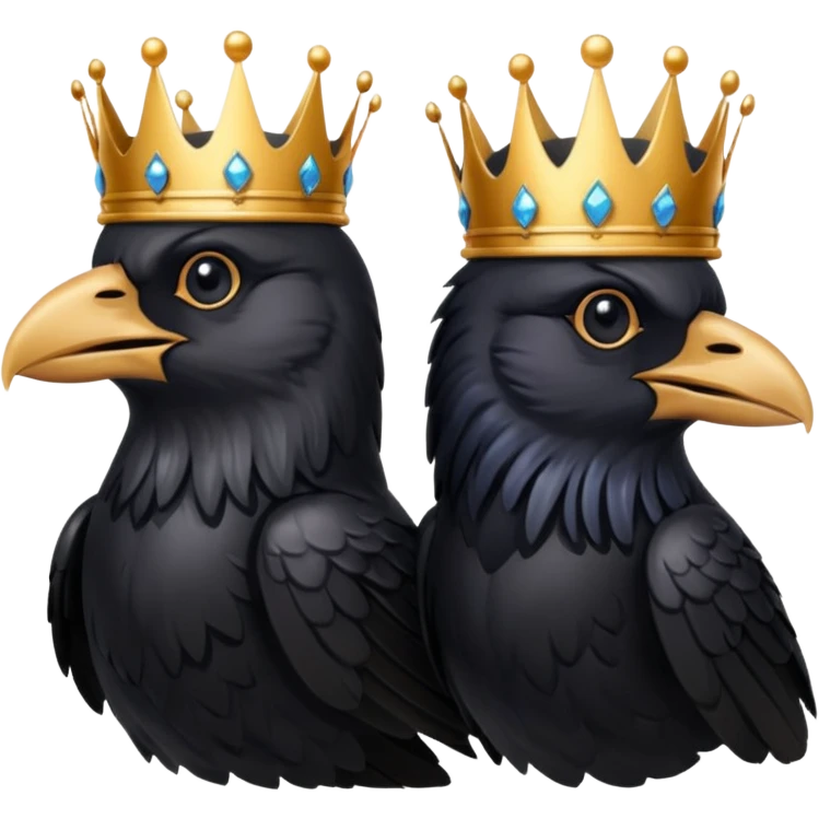 realistic King and queen ravens emoji