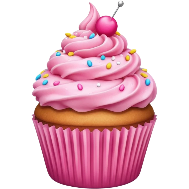 cupcake with pink icing emoji