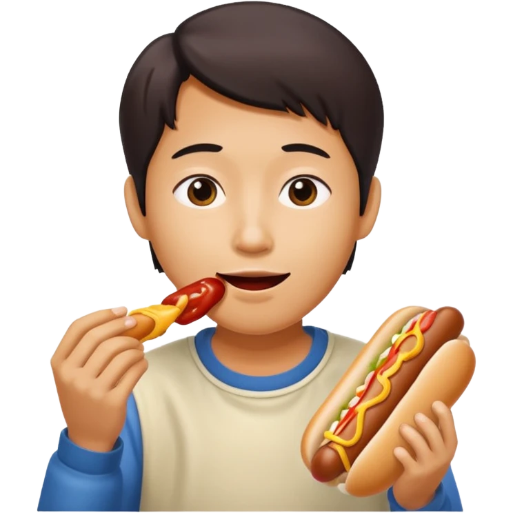 Asian eating dog emoji