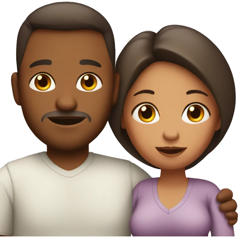A pregnant woman with her husband  emoji