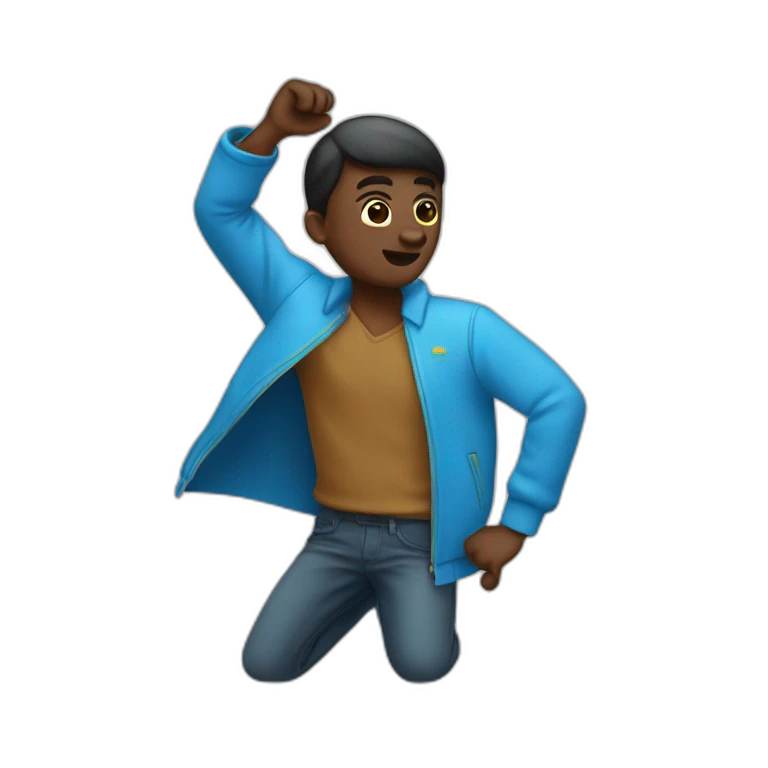 un homme qui fait un dab emoji