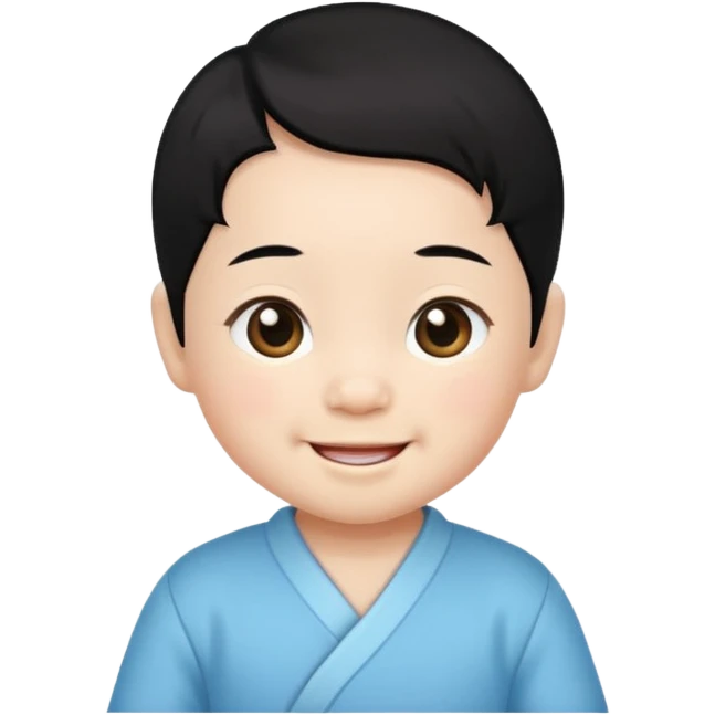 Chinese baby with black hair emoji