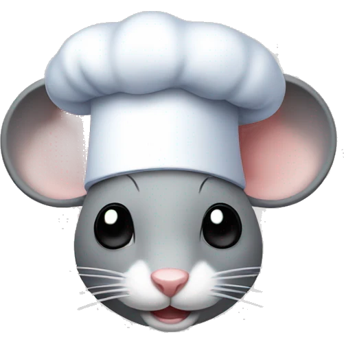 a mouse with a cooking cap emoji