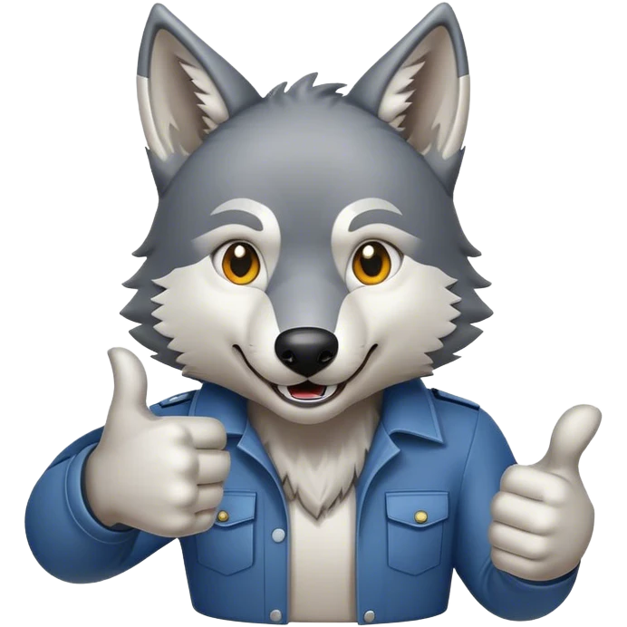 Wolf giving thumbs up emoji