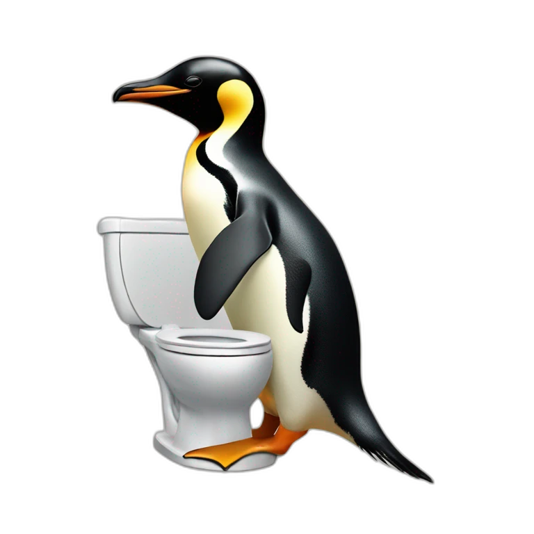 penguins sitting on a toilet emoji