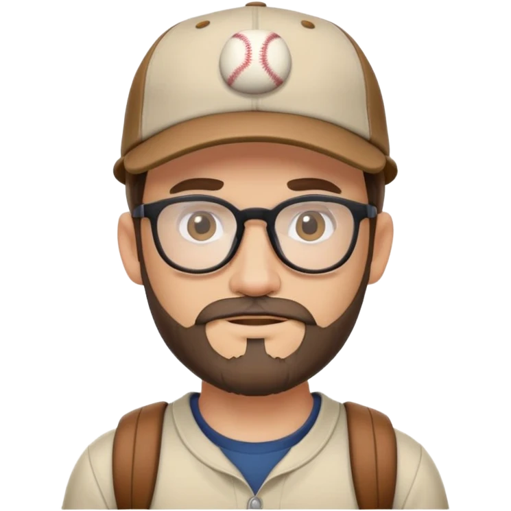 adventurer with small beard, glasses and backwards baseball cap emoji