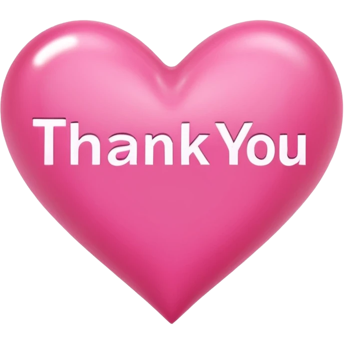 The word "thank you" is written in Russian on a pink heart. emoji