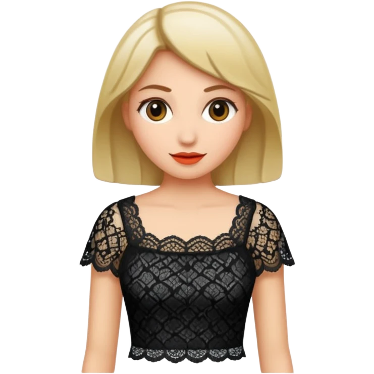 woman with lace patterned top emoji