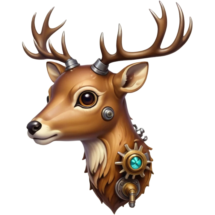 aesthetic brilliant divine lighting, oil paint steam-punk -  hieronymus bosch phantasmagoric mutated creatures - hybrids of human-deer emoji