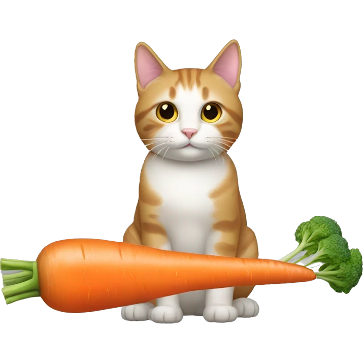 A cat with a carrot in bit emoji