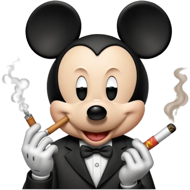 Mickey mouse smoking drugs emoji