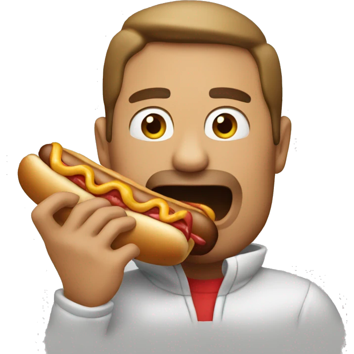 Man eating hotdog  emoji