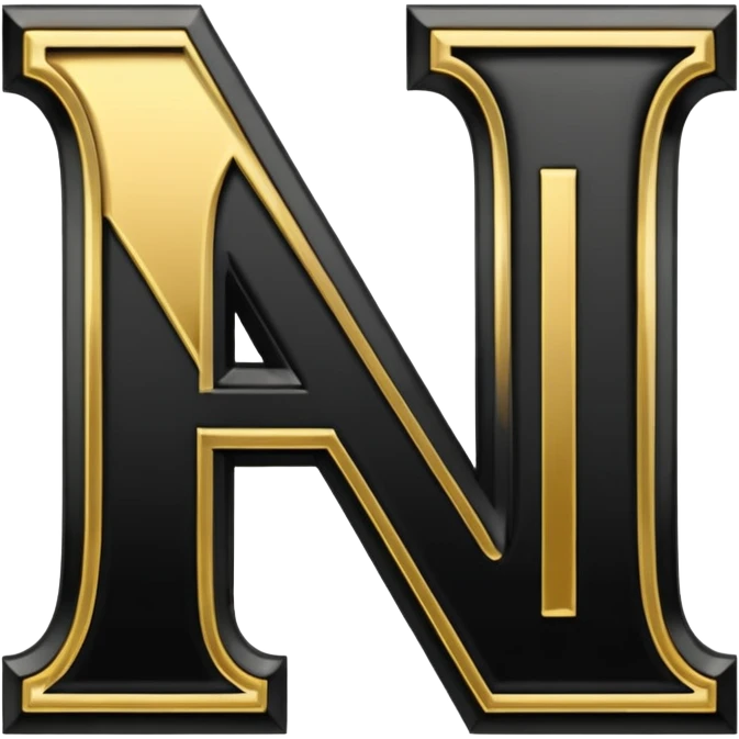letter N in black and gold emoji