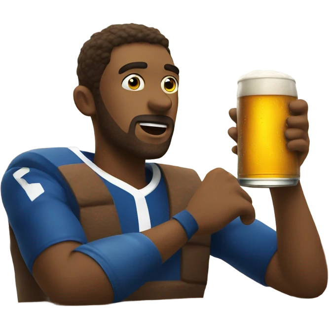Drinking beers watching football emoji