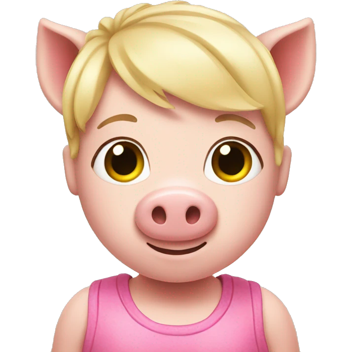 pink pig with blonde hair emoji