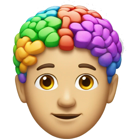 One big brain of future colorfull  emoji