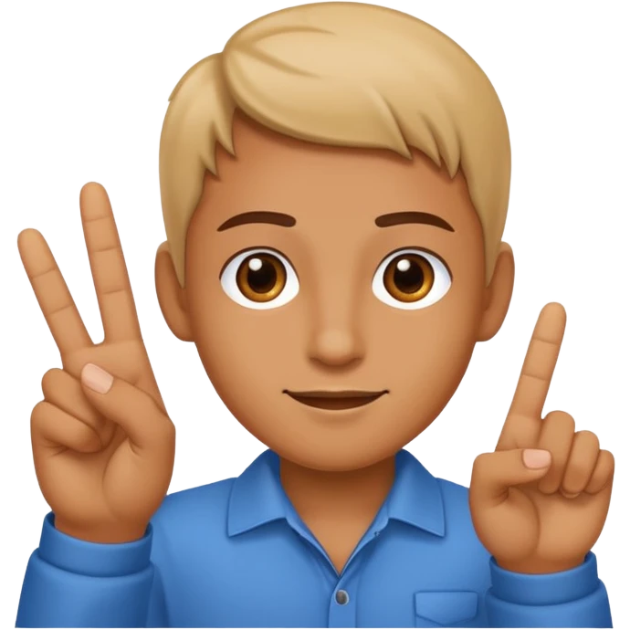 Yvl hand sign only 3 fingers up emoji