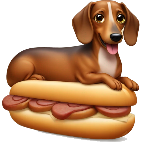 Sausage dog on a bun emoji