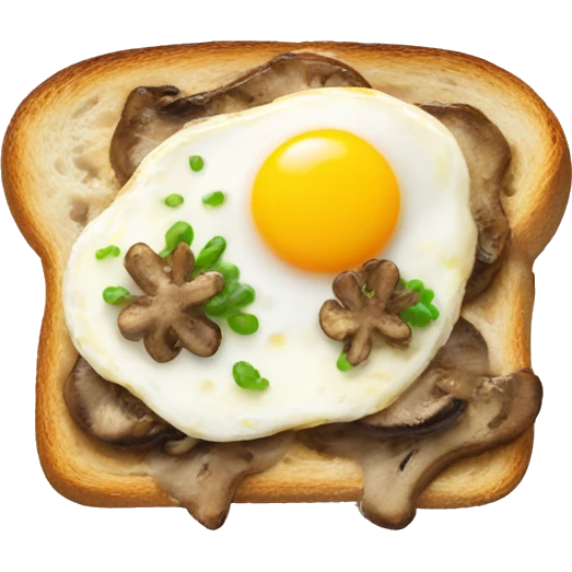 Mushroom toast with egg emoji