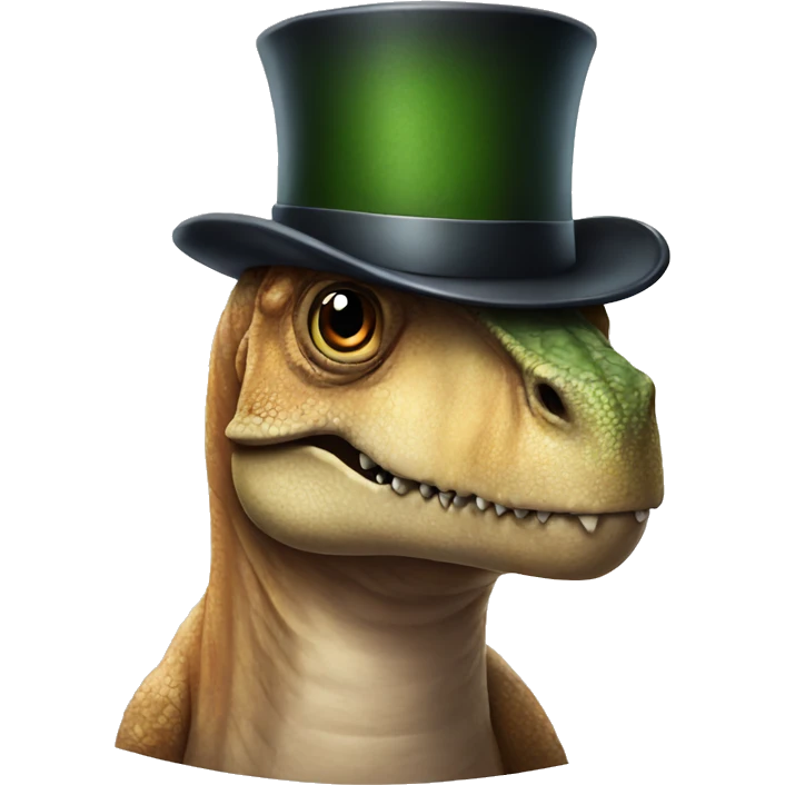 Dinosaur with a top hat  emoji