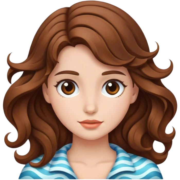 Girl with brown hair and waves  emoji