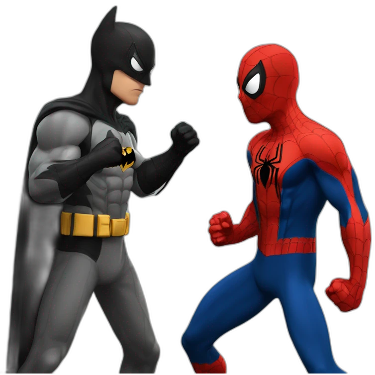 spiderman fight with batman emoji