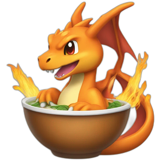Charizard in a pho emoji