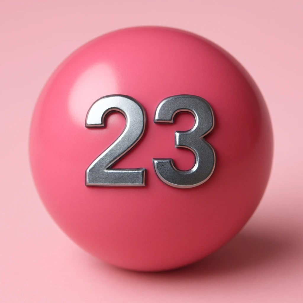Make the number 23 metallic on the pink billiard ball emoji