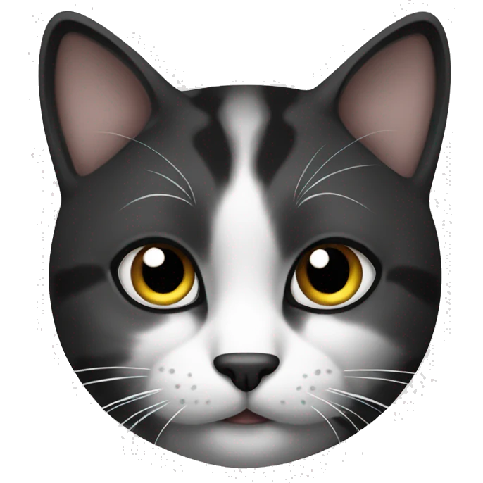 Cat black white emoji