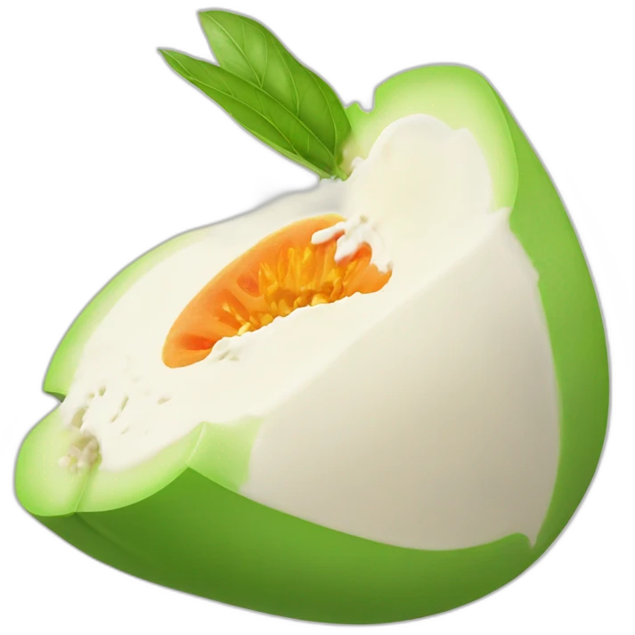 papaya sliced white milk powder emoji