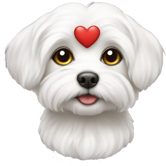 Maltese with heart emoji