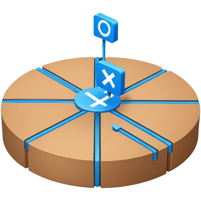 network in a circle form with blue color and realistic brown boxes at intersection points emoji