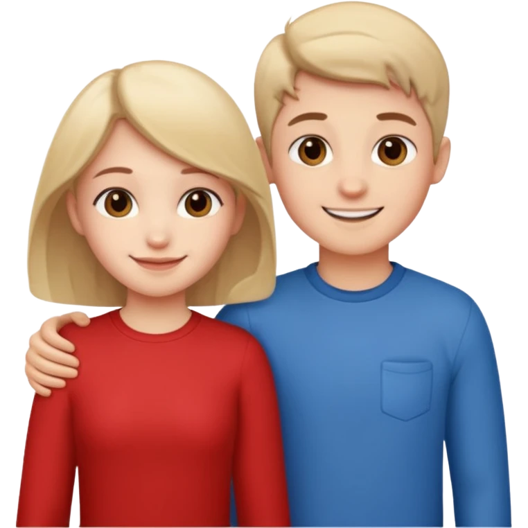 Cute Boy And Cute Girl Standing Love  emoji
