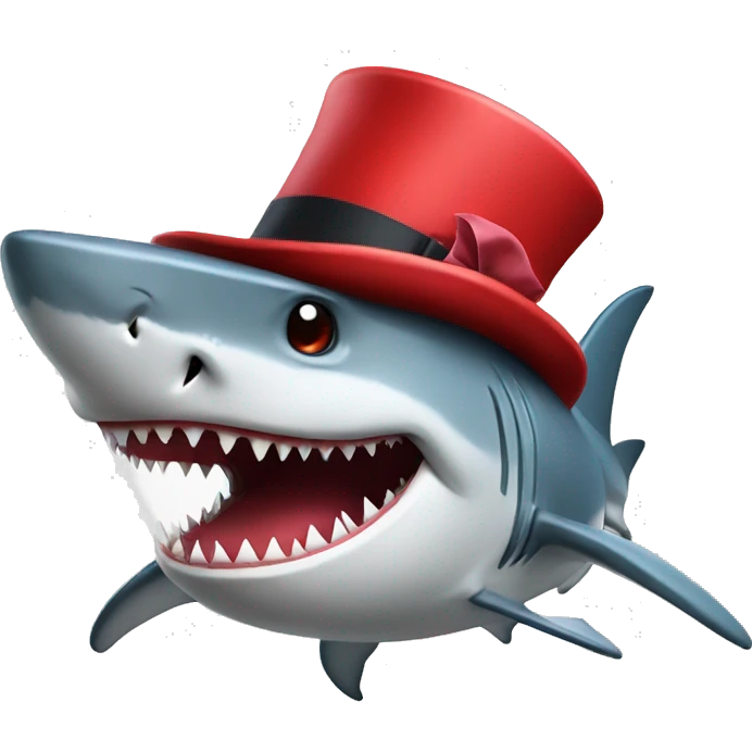 shark with red tophat emoji